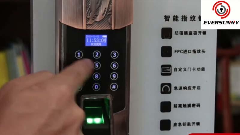 Password and fingerprint door lock installation video KB808