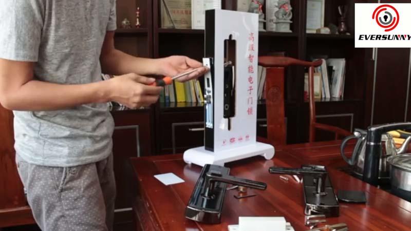 Smart key card door lock installation